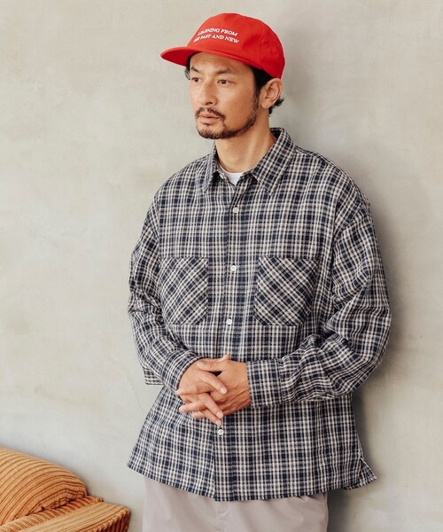 B:MING by BEAMS（ビーミングバイビームス）の「コットン チェック ダブルポケット シャツ（シャツ/ブラウス・メンズ・ネイビー/ブラウン・SMALL/MEDIUM/LARGE/X-LARGE）」の17枚目の写真