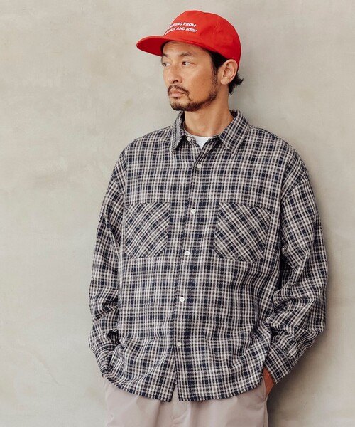 B:MING by BEAMS（ビーミングバイビームス）の「コットン チェック ダブルポケット シャツ（シャツ/ブラウス・メンズ・ネイビー/ブラウン・SMALL/MEDIUM/LARGE/X-LARGE）」の19枚目の写真