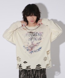Anui | 【UNISEX】ダメージロックロンT(Tシャツ/カットソー)