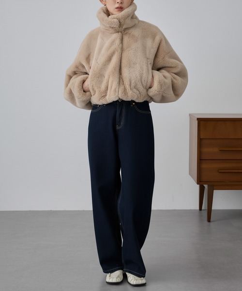 セール】【nui nullu】2WAYショートファージャケット（ブルゾン