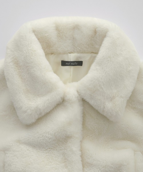 MONO-MART（モノマート）の「【nui nullu】2WAYショートファージャケット（ブルゾン・レディース・アイボリー/ブラック/グレー/グレイッシュベージュ・FREE）」の9枚目の写真