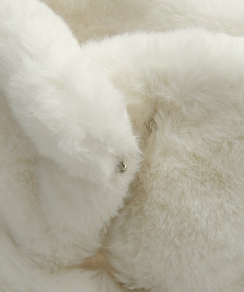 MONO-MART（モノマート）の「【nui nullu】2WAYショートファージャケット（ブルゾン・レディース・アイボリー/ブラック/グレー/グレイッシュベージュ・FREE）」の12枚目の写真