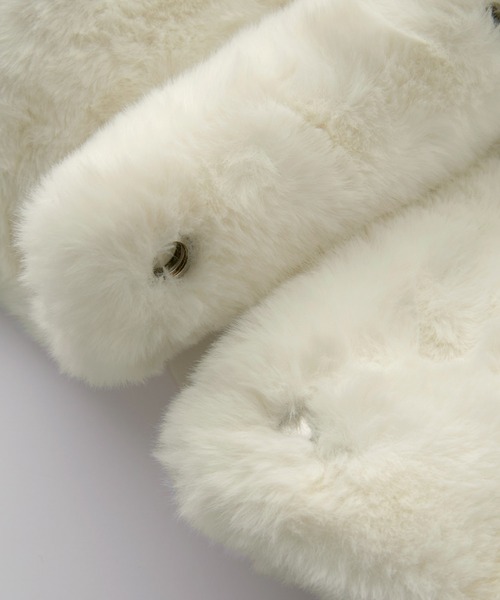 MONO-MART（モノマート）の「【nui nullu】2WAYショートファージャケット（ブルゾン・レディース・アイボリー/ブラック/グレー/グレイッシュベージュ・FREE）」の16枚目の写真