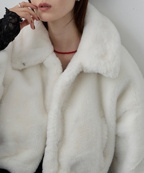 nbooon様　12/2 SサイズRomance Nanci ファージャケット セール】【nui nullu】2WAYショートファージャケット（ブルゾン