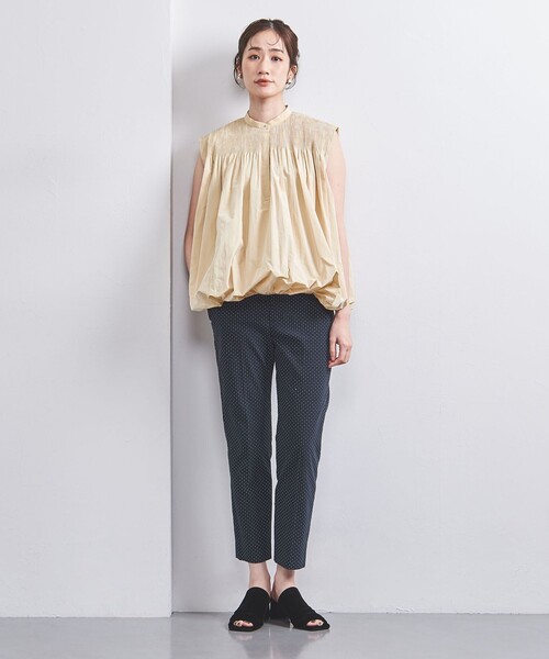 UNITED ARROWS - 現行品2024 ユナイテッドアローズ　3万　タフタシャーリングプリーツブラウス 現行品2024 ユナイテッドアローズ 3万 タフタシャーリング