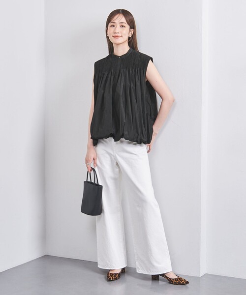 UNITED ARROWS - 現行品2024 ユナイテッドアローズ　3万　タフタシャーリングプリーツブラウス 現行品2024 ユナイテッドアローズ 3万 タフタシャーリング