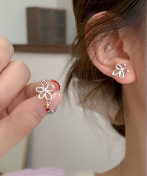 セール】アレルギー対応 花デザインピアス（ピアス（両耳用））｜LA