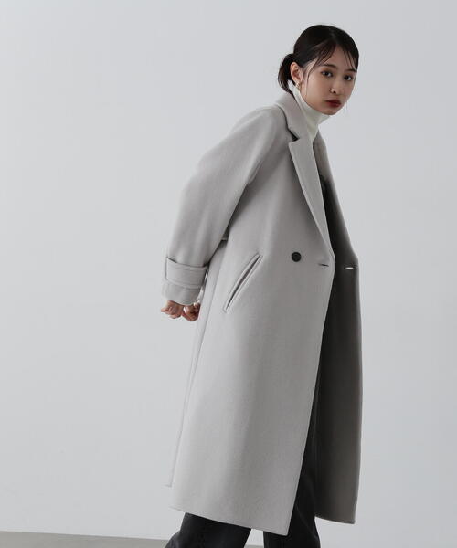 N.（N. Natural Beauty Basic）（エヌエヌナチュラルビューティーベーシック）の「◆ファインメリノチェスターコート（チェスターコート・レディース・チャコールグレー/ライトグレー/モカ・MEDIUM/SMALL）」の6枚目の写真