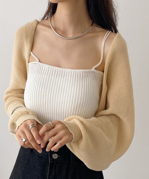 United store（ユナイテッドストア）の「ドロップショルダーニットカーディガン（カーディガン/ボレロ・レディース・ベージュ/アイボリー/ブラック・FREE）」の18枚目の写真