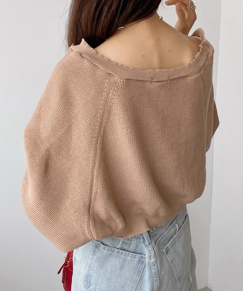 United store（ユナイテッドストア）の「ドロップショルダーニットカーディガン（カーディガン/ボレロ・レディース・ベージュ/アイボリー/ブラック・FREE）」の12枚目の写真