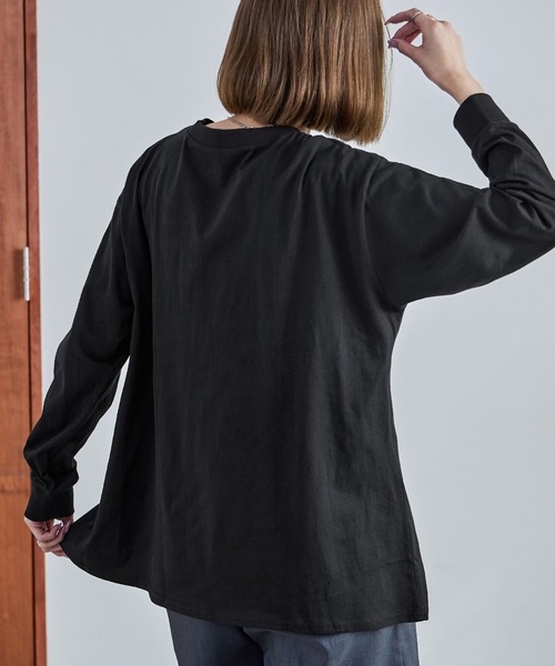 Fashion Letter（ファッションレター）の「【M-5L】ウエストギャザーカットソー 長袖 ロングスリーブ カットソー トップス Tシャツ（Tシャツ/カットソー・レディース・ブラック/チャコールグレー/オフホワイト・M～Ｌ/4L～5L/LL～3L）」の12枚目の写真