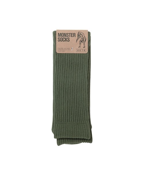 AKTR(アクター)の「AKTR MONSTER SOCKS "SOLID"(アクター モンスターソックス "ソリッド")(ソックス/靴下・メンズ・オリーブ/グレー・FREE)」の1枚目の写真