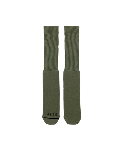AKTR(アクター)の「AKTR MONSTER SOCKS "SOLID"(アクター モンスターソックス "ソリッド")(ソックス/靴下・メンズ・オリーブ/グレー・FREE)」の4枚目の写真