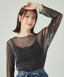 Cutie Blonde | インナーでも一枚でも ラメシアートップス(Tシャツ/カットソー)