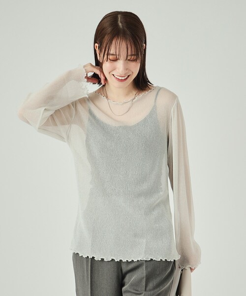 Cutie Blonde（キューティーブロンド）の「インナーでも一枚でも ラメシアートップス（Tシャツ/カットソー・レディース・ブラック/ホワイト系/ブルー・03/02/04）」の22枚目の写真