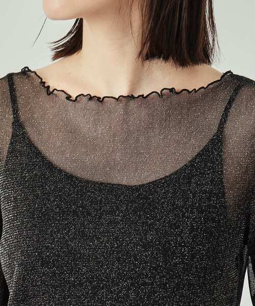 Cutie Blonde（キューティーブロンド）の「インナーでも一枚でも ラメシアートップス（Tシャツ/カットソー・レディース・ブラック/ホワイト系/ブルー・03/02/04）」の7枚目の写真