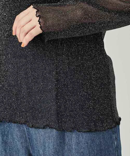 Cutie Blonde（キューティーブロンド）の「インナーでも一枚でも ラメシアートップス（Tシャツ/カットソー・レディース・ブラック/ホワイト系/ブルー・03/02/04）」の9枚目の写真