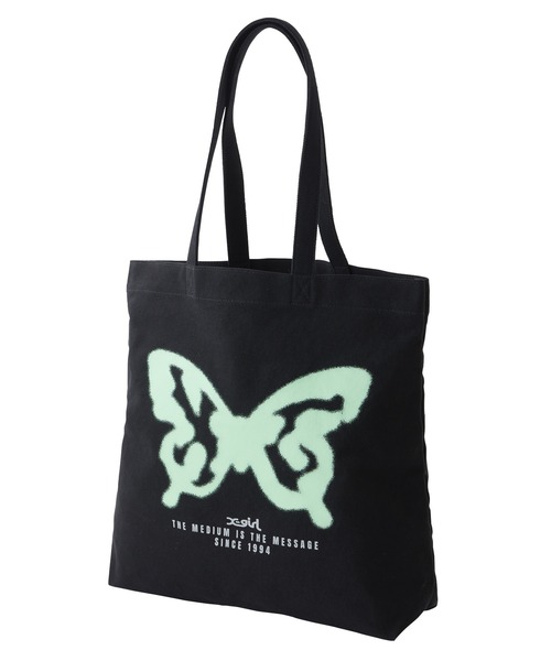X-girl（エックスガール）の「SPRAY BUTTERFLY PRINT TOTE BAG（トートバッグ・レディース・ブラック/ホワイト/ブラウン・ONE SIZE）」の7枚目の写真