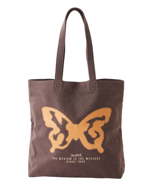 X-girl（エックスガール）の「SPRAY BUTTERFLY PRINT TOTE BAG（トートバッグ・レディース・ブラック/ホワイト/ブラウン・ONE SIZE）」の9枚目の写真