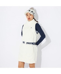 FILA GOLF/フィラゴルフ ゴルフウェア ブランド ロゴ ストレッチ ジャガード ボア ワンピース