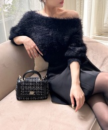 ふわふわラメニットトップス