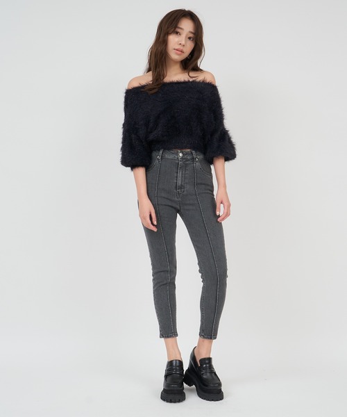 ROYAL PARTY（ロイヤルパーティー）の「ふわふわラメニットトップス（ニット/セーター・レディース・オフホワイト/グレー/ブラック/パープル/ピンク・FREE）」の9枚目の写真