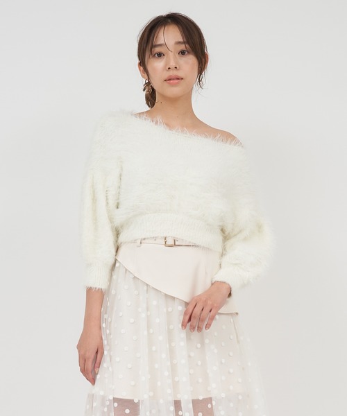 ROYAL PARTY（ロイヤルパーティー）の「ふわふわラメニットトップス（ニット/セーター・レディース・オフホワイト/グレー/ブラック/パープル/ピンク・FREE）」の10枚目の写真