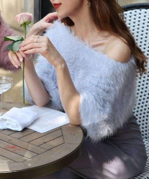 ROYAL PARTY（ロイヤルパーティー）の「ふわふわラメニットトップス（ニット/セーター・レディース・オフホワイト/グレー/ブラック/パープル/ピンク・FREE）」の14枚目の写真