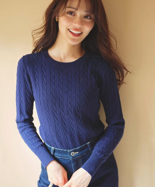 【セール】【洗える】ケーブル ニット（ニット/セーター）｜Feroux（フェルゥ）