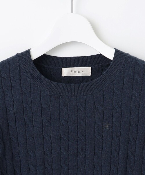 【セール】【洗える】ケーブル ニット（ニット/セーター）｜Feroux（フェルゥ）