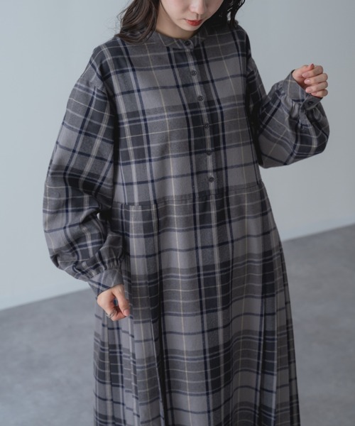refinedworks(リファインドワークス)の「【refinedworks】 オリジナル起毛チェックのプリーツワンピース!(ワンピース・レディース・ブルー/ブラック/レッド/オリーブ×ブラック/イエロー/ボルドー/ネイビー/グリーン/グレー・FREE)」の21枚目の写真