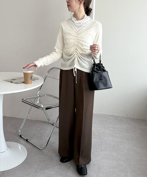 DISCOAT(ディスコート)の「ソフトリブタートル《WEB限定カラーあり》(Tシャツ/カットソー・レディース・グレー系その他/グリーン系その他/グリーン/オレンジ/グレー/レッド/オフホワイト/ピンク/ブラック/チャコールグレー・FREE)」の19枚目の写真