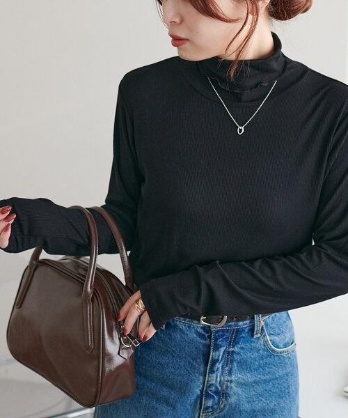 DISCOAT(ディスコート)の「ソフトリブタートル《WEB限定カラーあり》(Tシャツ/カットソー・レディース・グレー系その他/グリーン系その他/グリーン/オレンジ/グレー/レッド/オフホワイト/ピンク/ブラック/チャコールグレー・FREE)」の21枚目の写真