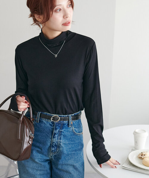 DISCOAT(ディスコート)の「ソフトリブタートル《WEB限定カラーあり》(Tシャツ/カットソー・レディース・グレー系その他/グリーン系その他/グリーン/オレンジ/グレー/レッド/オフホワイト/ピンク/ブラック/チャコールグレー・FREE)」の22枚目の写真