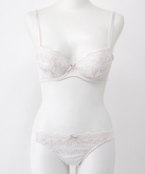 小花柄ラメ刺繍ブラセット（ブラ&ショーツ）｜Honeys（ハニーズ）の