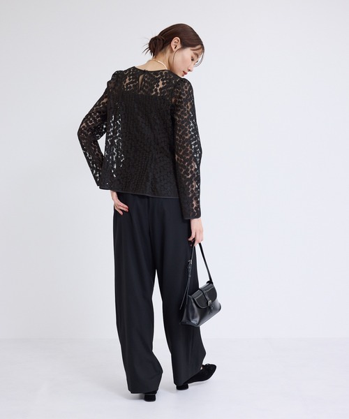 ROPE' PICNIC（ロペピクニック）の「フラワーレースブラウス（シャツ/ブラウス・レディース・キナリ/ブラック・38）」の10枚目の写真