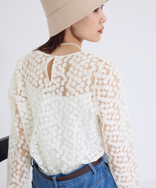 ROPE' PICNIC（ロペピクニック）の「フラワーレースブラウス（シャツ/ブラウス・レディース・キナリ/ブラック・38）」の14枚目の写真