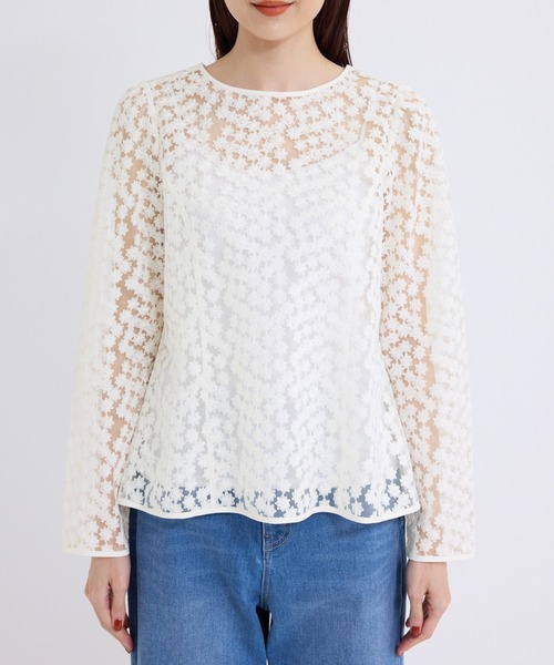 ROPE' PICNIC（ロペピクニック）の「フラワーレースブラウス（シャツ/ブラウス・レディース・キナリ/ブラック・38）」の17枚目の写真