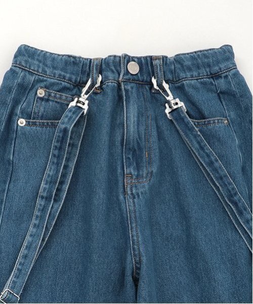 by LOVEiT（バイラビット）の「サスペンダーつきデニムパンツ（デニムパンツ・キッズ・ブラック/ネイビー・120cm/130cm/140cm/150cm/160cm）」の6枚目の写真