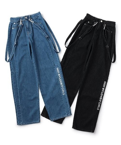 by LOVEiT（バイラビット）の「サスペンダーつきデニムパンツ（デニムパンツ・キッズ・ブラック/ネイビー・120cm/130cm/140cm/150cm/160cm）」の14枚目の写真