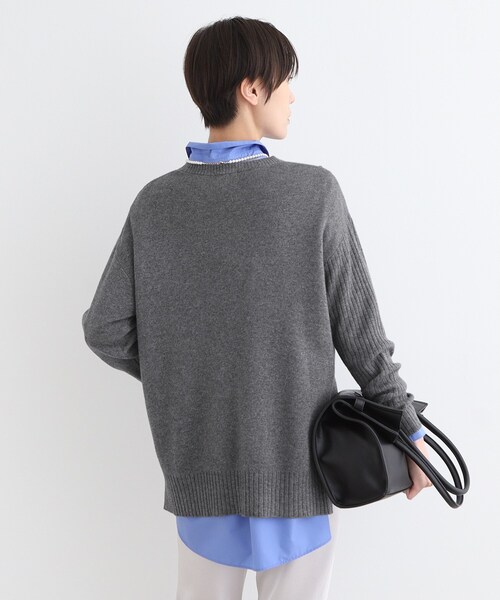 【セール】【洗える／ウール混】アシンメトリーデザインニット（ニット/セーター）｜INDIVI（インディヴィ）