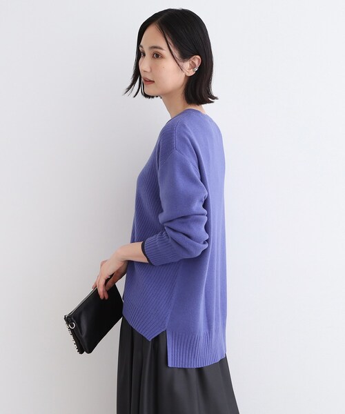 【セール】【洗える／ウール混】アシンメトリーデザインニット（ニット/セーター）｜INDIVI（インディヴィ）