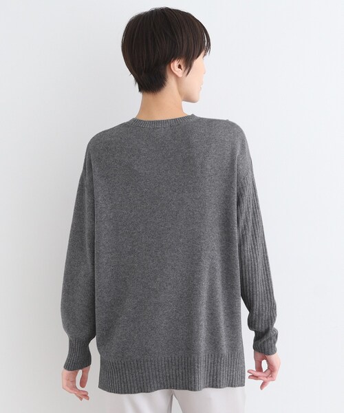 【セール】【洗える／ウール混】アシンメトリーデザインニット（ニット/セーター）｜INDIVI（インディヴィ）