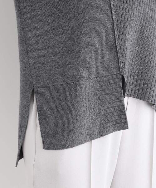 【セール】【洗える／ウール混】アシンメトリーデザインニット（ニット/セーター）｜INDIVI（インディヴィ）