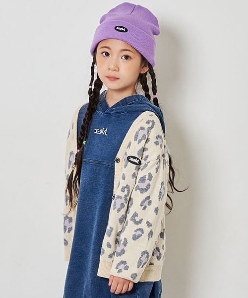 X-girl Stages（エックスガールステージス）の「レオパード総柄カーディガン（カーディガン/ボレロ・キッズ・アイボリー/ベージュ/ブラック・110cm/120cm/130cm/140cm）」の16枚目の写真