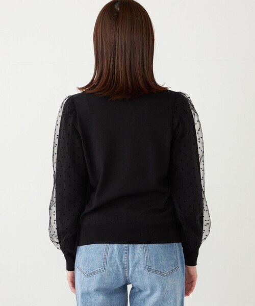 SHIPS for women / シップスウィメン SHIPS Colors:〈手洗い可能〉チュール レイヤードスリーブ ハイネック ニット◇ SHIPS Colors:〈手洗い可能〉チュール レイヤードスリーブ