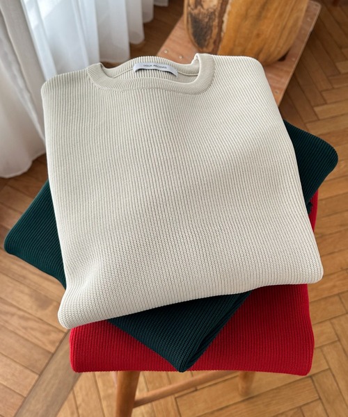 Doux archives（ドゥアルシーヴ）の「ハイツイストクルーニット（ニット/セーター・レディース・アイボリー/ブラック/グリーン/レッド・FREE）」の19枚目の写真
