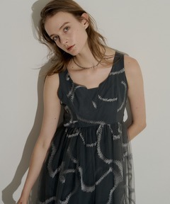 セール】Bonnie Scallop Long Dress バイカラースカラップドレス