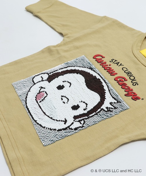 chil2(チルツー)の「おさるのジョージ 長袖Tシャツ(Tシャツ/カットソー・キッズ・チャコールグレー/ホワイト/ネイビー/ライトグリーン・80cm/130cm/120cm/100cm/110cm/90cm)」の10枚目の写真