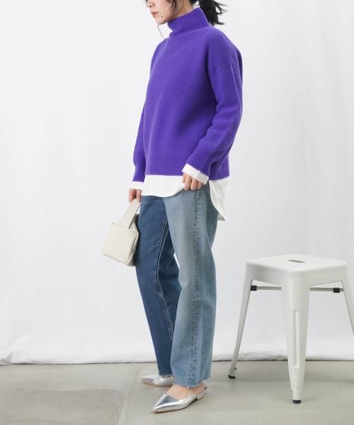 LUCA/LADY LUCK LUCA（ルカ/レディラックルカ）の「【ウォッシャブル】LC/LLL ホールガーメントハイネックニット（ニット/セーター・レディース・ブラック/パープル/アイボリー/マスタード・FREE）」の7枚目の写真